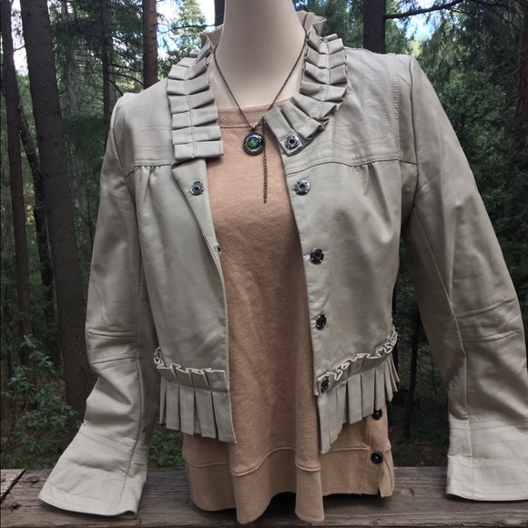 bagatelle Jackets & Blazers - Bagatelle  creamy faux leather shorty oatmeal jacket ,HPx2